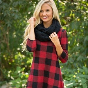 Pink Lily Checkmate Plaid Dress